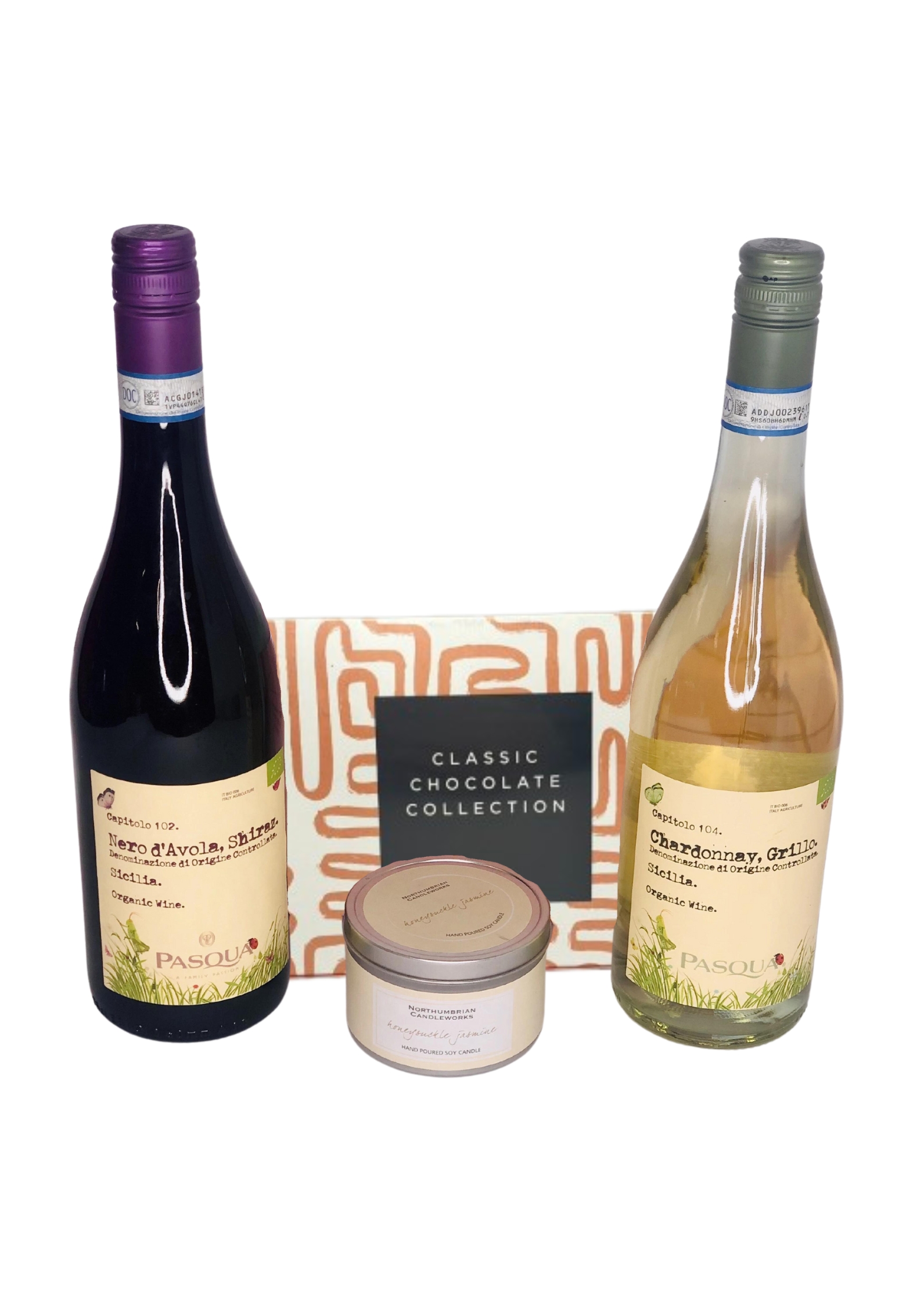 <p>Order this Wine Gift Set to celebrate any occasion and you will not be disappointed.  Containing, a bottle of White Wine, Red Wine, a box of Maison Fougere Salted Caramel Truffles together with an eco-friendly Soy Scented Candle beautifully presented in a stylish Gift Box.</p>
<br>
<h2>Gift Delivery Coverage</h2>
<p>Our shop delivers flowers and gifts to the following Liverpool postcodes L1 L2 L3 L4 L5 L6 L7 L8 L11 L12 L13 L14 L15 L16 L17 L18 L19 L24 L25 L26 L27 L36 L70 ONLY.  If your order is for an area outside unfortunately we cannot process your order because of the difference in stock at other florists.</p>
<br>
<h2>Alcohol Gifts</h2>
<p>As a licensed florist, we are able to supply alcoholic drinks either as a gift on their own or with flowers. We have carefully selected a range that we know you will love either as a gift in itself or to provide that extra bit of celebratory luxury to a floral gift.</p>
<p>This Gift Set contains a 75cl bottle of White Orchid Sauvignon Blanc Wine, a 75cl bottle of Red Orchid Merlot Wine together with a box of 170g Maison Fougere Salted Caramel Chocolate Truffles in a stylish gift box and a locally made eco-friendly Northumbrian Scented Soy Candle in a stylish tin.</p>
<p>Have this giftset delivered to someone special to celebrate as an alternative to having flowers delivered, or have it delivered with your flowers to really celebrate!</p>
<br>
<h2>Online Gift Ordering | Online Gift Delivery</h2>
<p>Through this website you can order 24 hours, Booker Gifts and Gifts Liverpool have put together this carefully selected range of Flowers, Gifts and Finishing Touches to make Gift ordering as easy as possible. This means even if you do not live in Liverpool we make it easy for you to see what you are getting when buying for delivery in Liverpool.</p>
<br>
<h2>Liverpool Flower and Gift Delivery</h2>
<p>We are open 7 days a week and offer advanced booking flower delivery, same-day flower delivery, Guaranteed AM Flower Delivery and also offer Sunday Flower Delivery.</p>
<p>Our florists Deliver in Liverpool and can provide flowers for you in Liverpool, Merseyside. And through our network of florists can organise flower deliveries for you nationwide.</p>
<br>
<h2>Beautiful Gifts Delivered | Best Florist in Liverpool</h2>
<p>Having been nominated the Best Florist in Liverpool by the independent Three Best Rated for the 5th year running you can feel secure with us</p>
<p>You can trust Booker Gifts and Gifts to deliver the very best for you.</p>
<br>
<h2>5 Star Google Review</h2>
<p><em>So Pleased with the product and service received. I am working away currently, so ordered online, and after my own misunderstanding with online payment, I contacted the florist directly to query. Gemma was very prompt and helpful, and my flowers were arranged easily. They arrived this morning and were as impactful as the pictures on the website, and the quality of the flowers and the arrangement were excellent. Great Work! David Welsh</em></p>
<br>